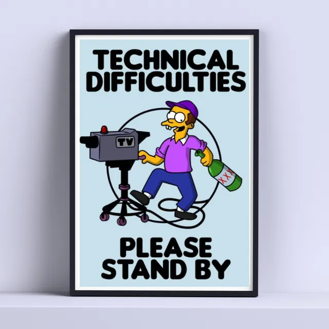 Cuadro Los Simpsons Dificultades Tec 30x40cm Listo P Colgar