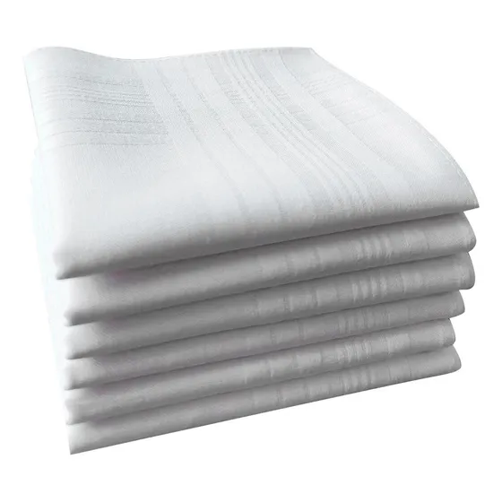 V 5 Pañuelos Blancos For Hombre, Pañuelos Cuadrados De 1