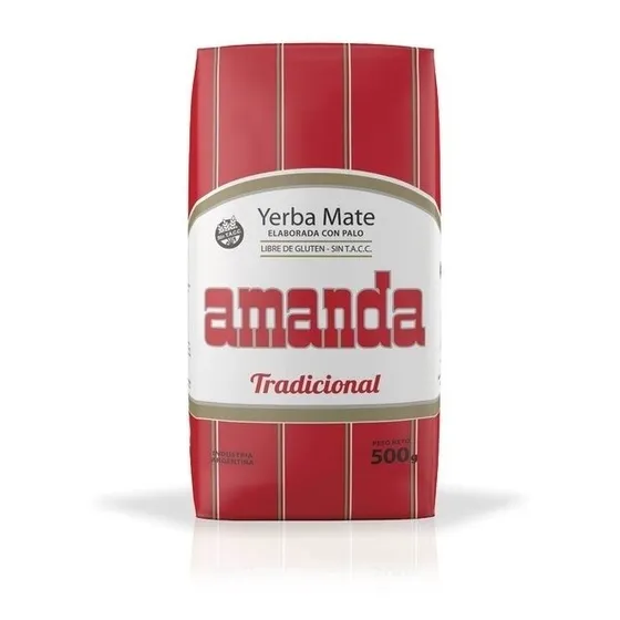 Yerba Mate Amanda Tradicional 500g Sin Tacc Palos