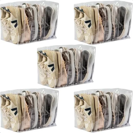 Kit 5 Colmeia Organizadora Sapato Tenis Bota Bolsa 40x25x30 Transparente