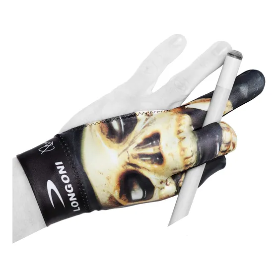 Guante De Taco De Billar Fancy Skull 3 Para Mano Izquierda