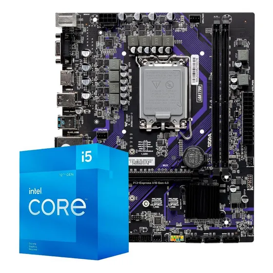 Kit Upgrade Gamer Intel I5-12400f + H610m Cor Preto