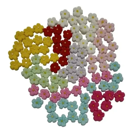Confeito De Açúcar  Mini Flor Para Docinhos 100 Uni.