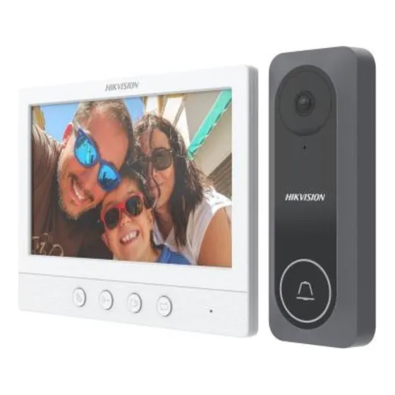 Kit De Videoportero con Pantalla LCD a Color de 7 y Frente de Calle para Exterior Ds Kis212 Color Blanco 12v