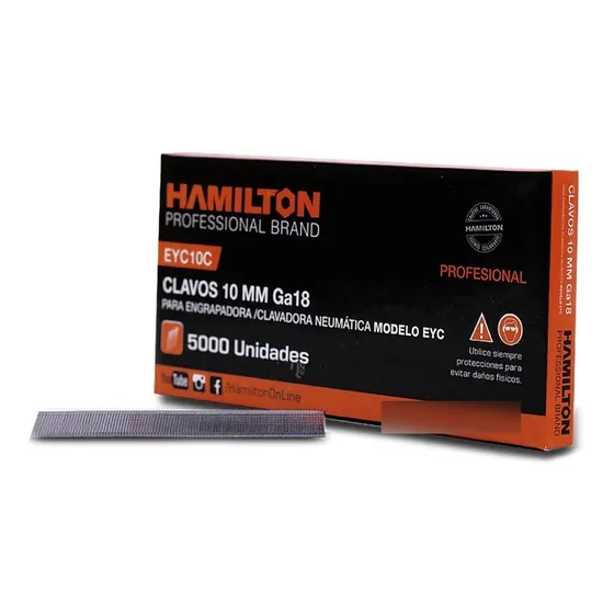 Clavos Para Clavadora Neumatica 10mm X 5000u Hamilton