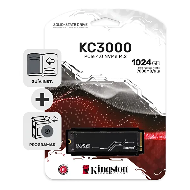 Disco Sólido M2 Kingston Kc3000 1tb Ssd Pcie 4 Nvme Potencia