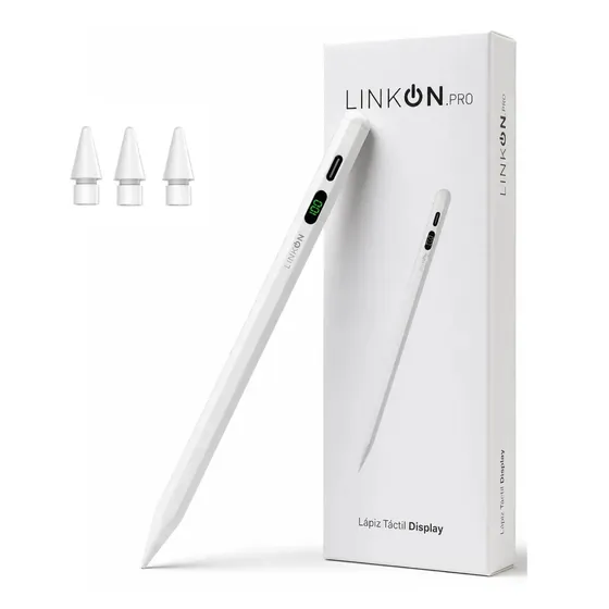 Lapiz Pencil Tactil Para Apple iPad Linkon Con Pantalla Digital Y Palm Rejection - Blanco