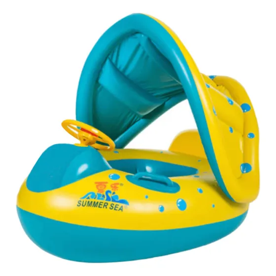 Bvex Boia Bote Bebê Infantil Inflável Piscina Cobertura Proteção Cor Amarelo