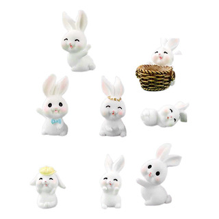 8x Linda Colección De Figuras De Conejos En Miniatura Para 8x Linda Colección De Figuras De Conejos En Miniatura Para