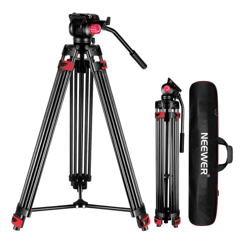 Tripé de vídeo profissional Neewer Tp75 74 com cabeça fluida de