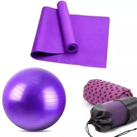 Kit Yoga Pack Pelota 75 Cm Inflador + Mat 8 Mm + Toalla Yoga