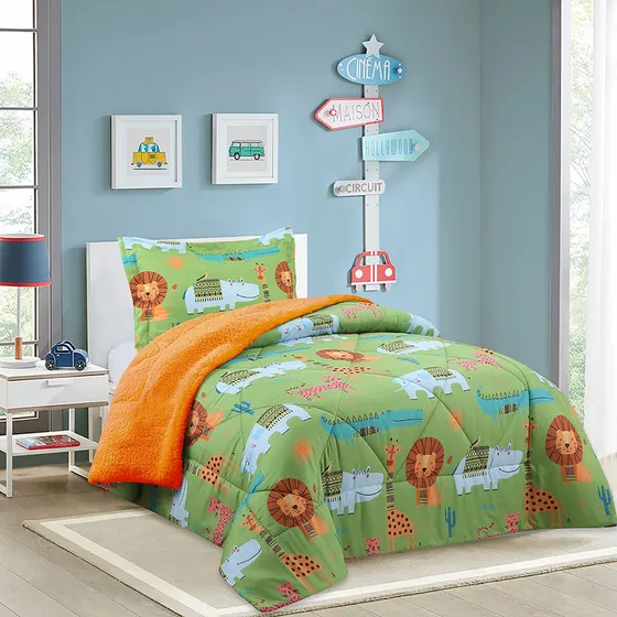 Plumon Con Sherpa Estampado Infantil 1,5 Plazas Niño Doral