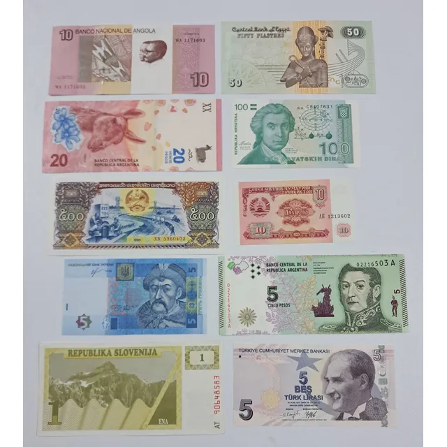 Lote Billetes Extranjeros 10 Pz Nuevos (2).