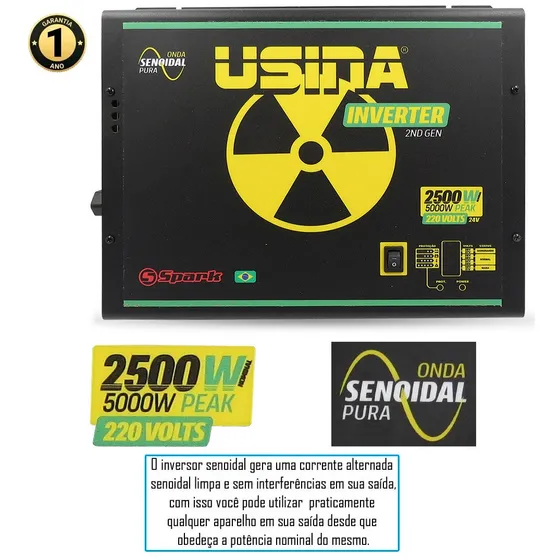 Inversor De Tensão Senoidal Usina Inverter 2500w 24v 220v