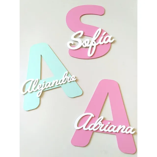 Inicial Con Nombre. Decoración Infantil, Regalo Niña.