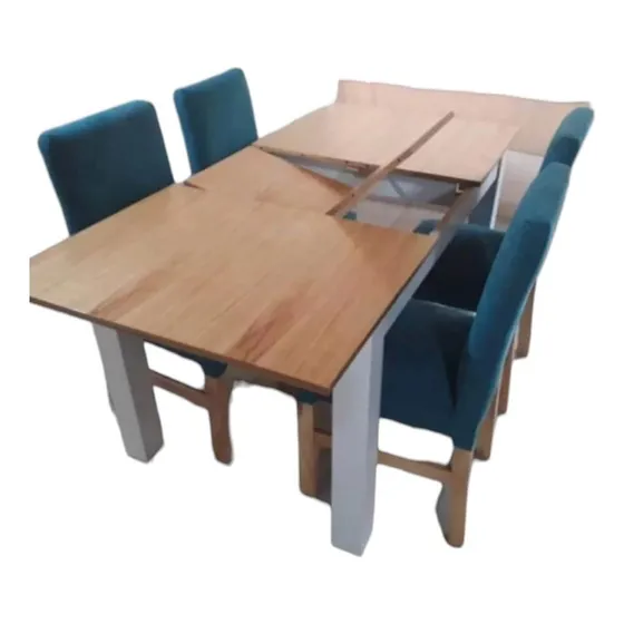 Mesa Exten Color Paraiso Combinada + 4 Sillas Reforzadas 
