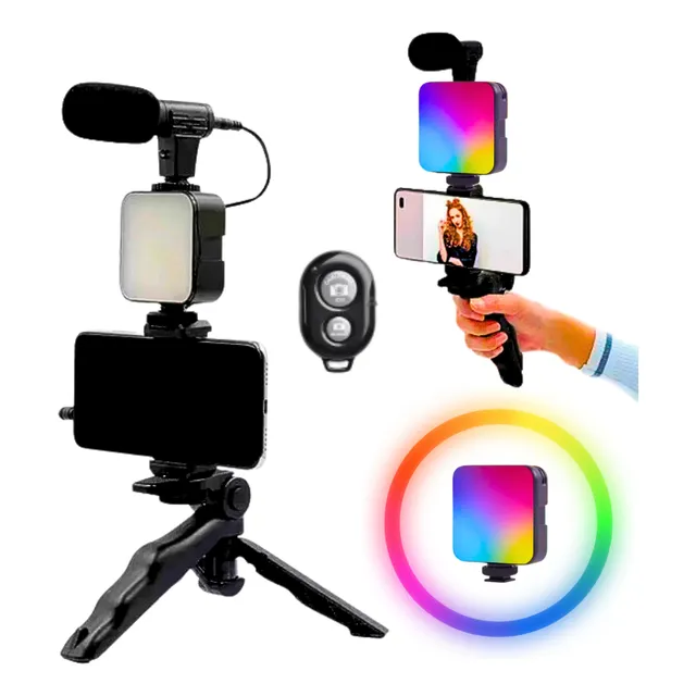 Estabilizador Para Celular Con Luz Rgb  Micrófono Y Control