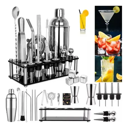 Kit Caipirinha Profissional 23 Peças Inox Coqueteleira 750ml