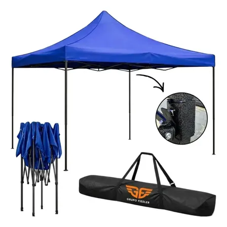 Tenda Praia Gazebo Dobrável Impermeável 3x3m Barraca Camping Azul