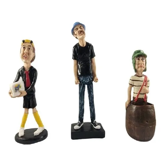 Kit Bonecos Kiko, Seu Madruga E Chaves Em Resina Turma 23cm