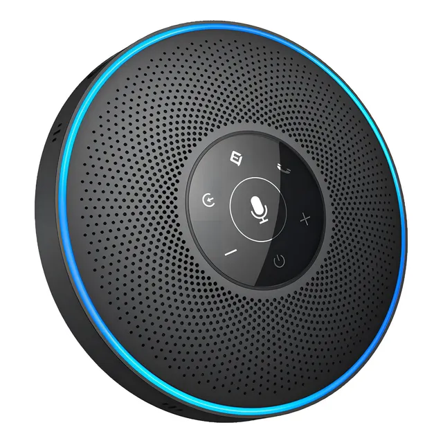 Bocinas Bluetooth Inalámbricos Emeet M2 Negro 5 V De Conexión Dongle Inalámbrica Con Altavoz De 3w Y 360º Voice Pick up 4 Ai Microphone, incluye Conector Dongle Y Estuche De Almacenamiento Color Negro