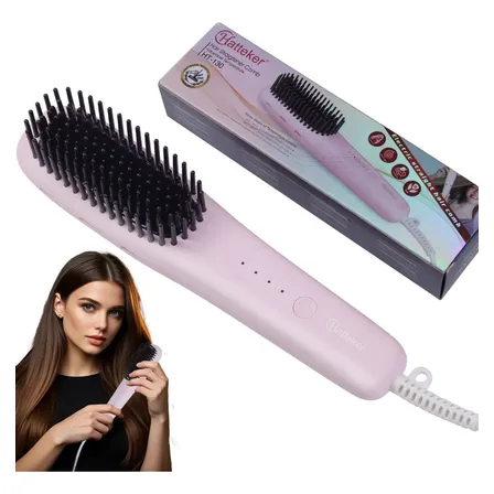 Cepillo Alisador Mini Temperatura Ajustable Rosa