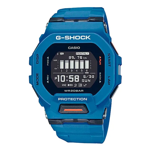 Reloj Casio G-shock Gbd-200-2dr Hombre Deportivo Color de la correa Azul Color del bisel Negro Color del fondo Negro
