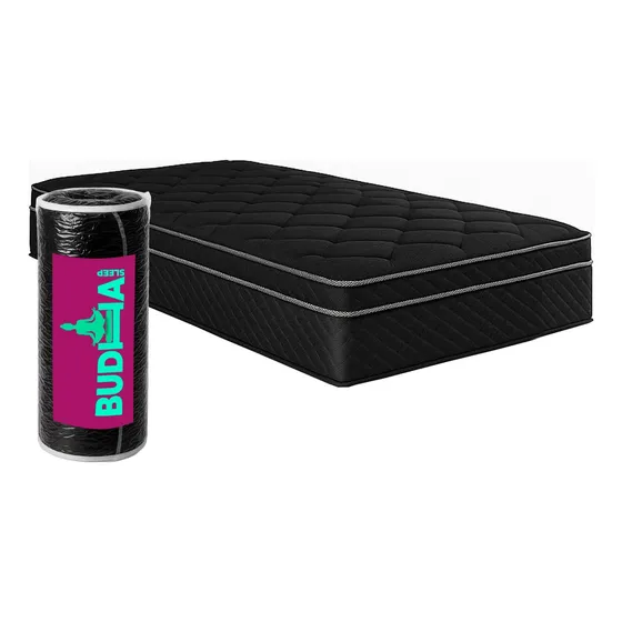 Colchon Budha Una Plaza Enrollado Premium Linea Ocean Negro