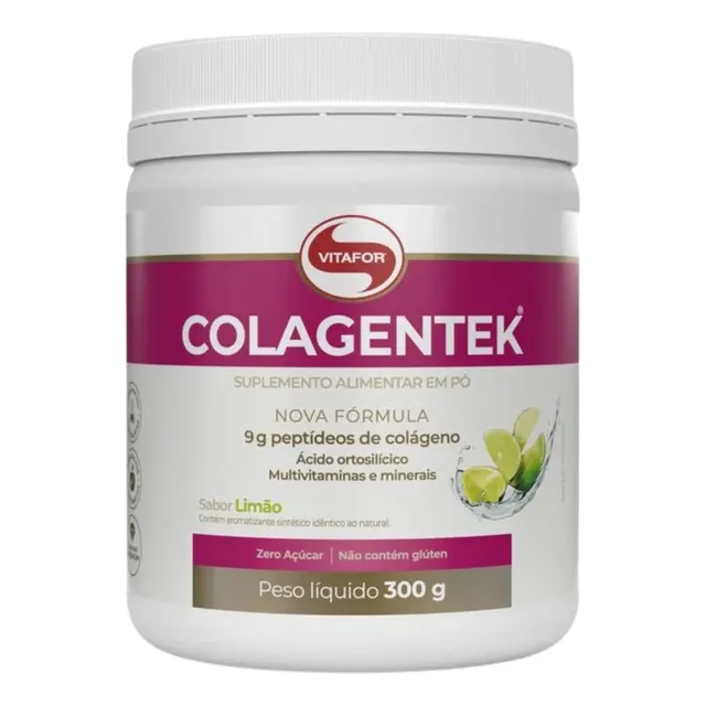 Colagentek | Colágeno Hidrolisado Sabor Limão Vitafor | 300g