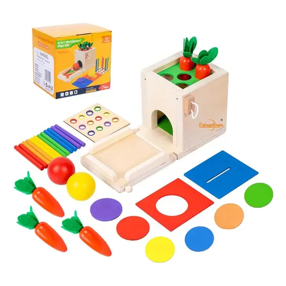Juguete De Madera Cubo Encaje Didáctico 4en1 Montesori Niños Color Variado | Cuotas sin interés