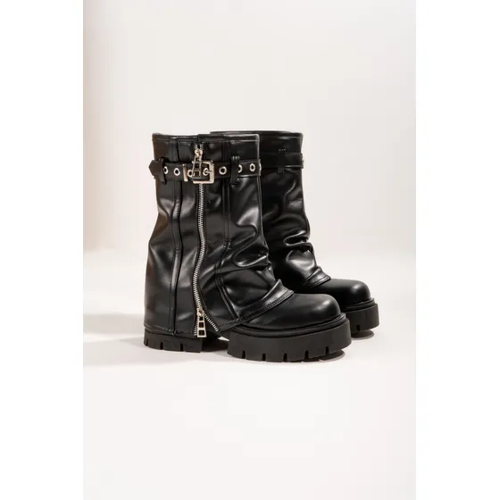 Bota Biker Vita Bella Mujer Cuero Ecológico - Khenya