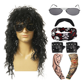 Jf Gafas De Sol Con Peluca Y Turbante Con Forma De Flor, Jf Gafas De Sol Con Peluca Y Turbante Con Forma De Flor,