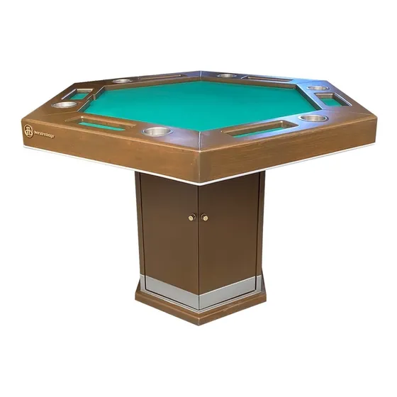 Mesa De Poker Cartas Hexagonal Comedor Puertas Paño Verde