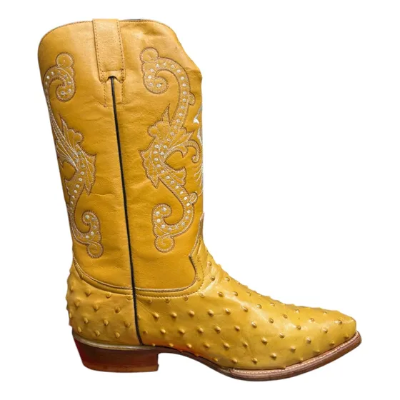 Bota Castillo Piel Con Grabado Avestruz Oval Hombre Oferta
