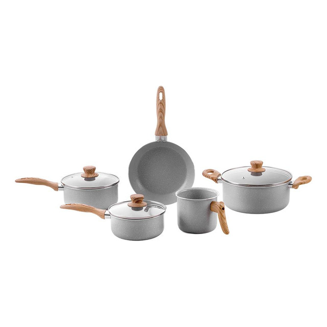 Conjunto De 5 Panelas Gris Brinox Ceramic Life Easy Cinza Conjunto De 5 Panelas Gris Brinox Ceramic Life Easy Cinza
