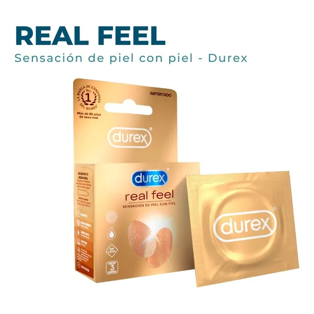 Preservativos Durex Realfeel Sin Látex \ Pack 3