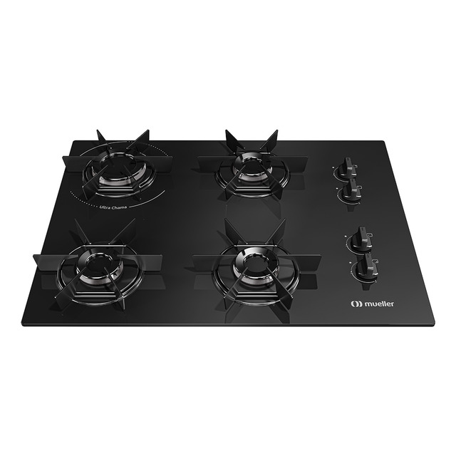 Cooktop 4 Bocas Mueller Mcg4bb Mesa De Vidro Ultra Chama Super Automático Preto Bivolt Cooktop 4 Bocas Mueller Mcg4bb Mesa De Vidro Ultra Chama Super Automático Preto Bivolt