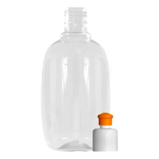 Envase Pet Cosmético 200cc Oval Transp Con Tapa Plástica