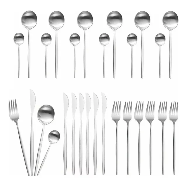 Juego De Cubiertos De 24 Cuchillos, Cucharas Y Tenedores