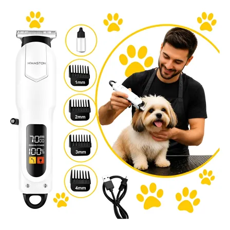 Máquina De Tosa Cães Gatos Profissional Tosador Pet Cachorro Branco 127/220v