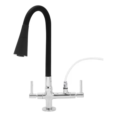 Torneira Gourmet Com Adaptador Saida Para Purificador Metal Preto Fosco