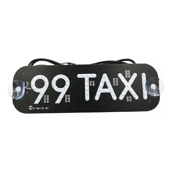 Placa Sinalização Letreiro Veicular Led  99 Taxi