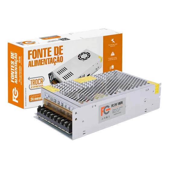 Fonte Colméia Estabilizada 24v 10a 240w Led Câmera Cftv Auto
