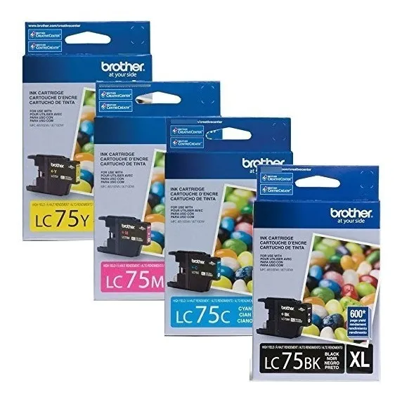 Conjunto De Cartuchos De Tinta De Brother Lc75 Alto Rendimie