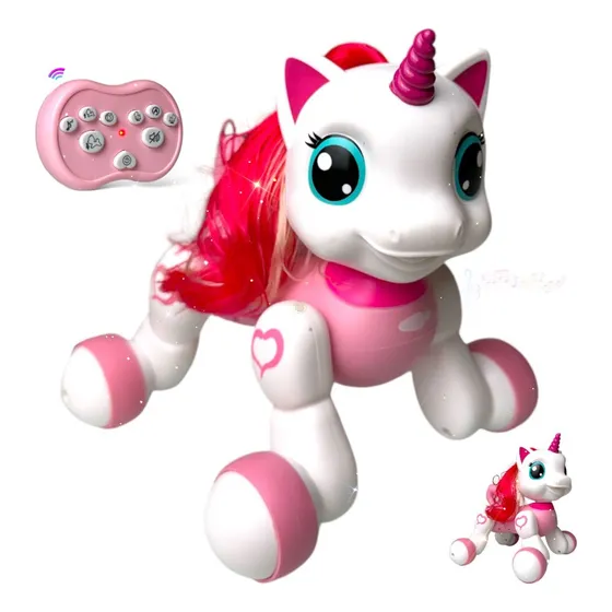 Robô Unicórnio Controle Remoto Pet Recarregável Ninho Boy