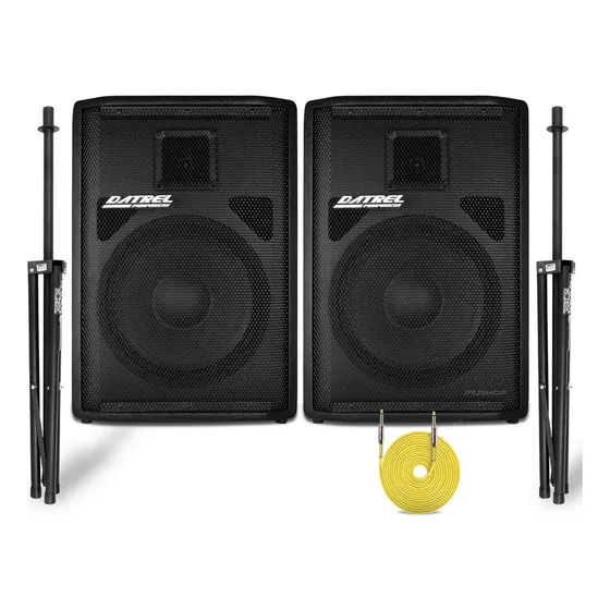 Caixa Ativa E Passiva Falante 12 Polegadas Profissional Cor Preto 127/220v