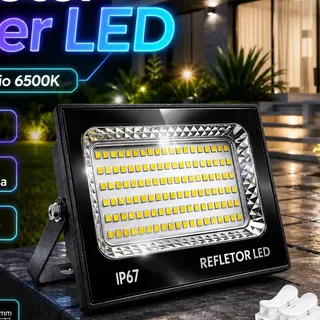 Kit 2 Refletores LED 400W Double Wise Branco Frio IP67 Áreas Externas