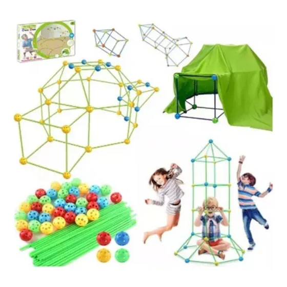 O Y 155pcs Kids Construção Fort Construção Castelos Tendas