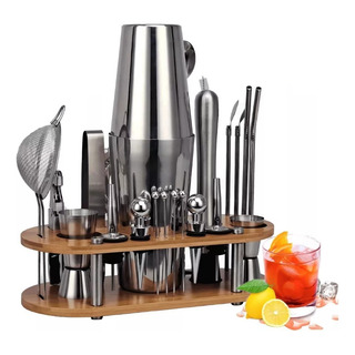 Cocktail Bar Utensilios Kit 23 Piezas 750ml Shaker Boston Cocktail Bar Utensilios Kit 23 Piezas 750ml Shaker Boston