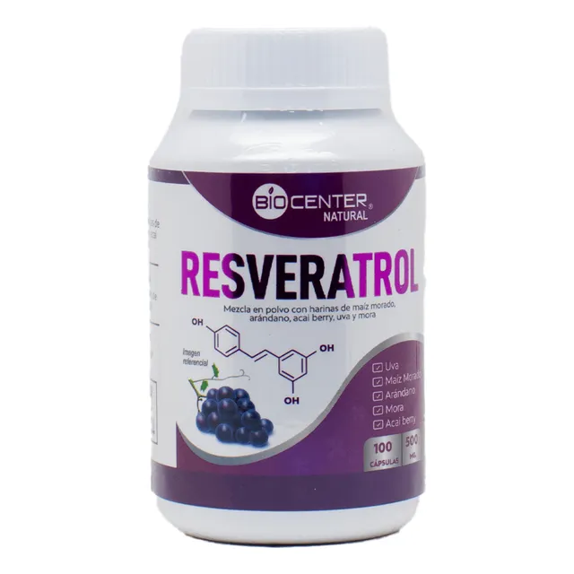Resveratrol Complex 500mg Biocenter Natural 100 Capsulas